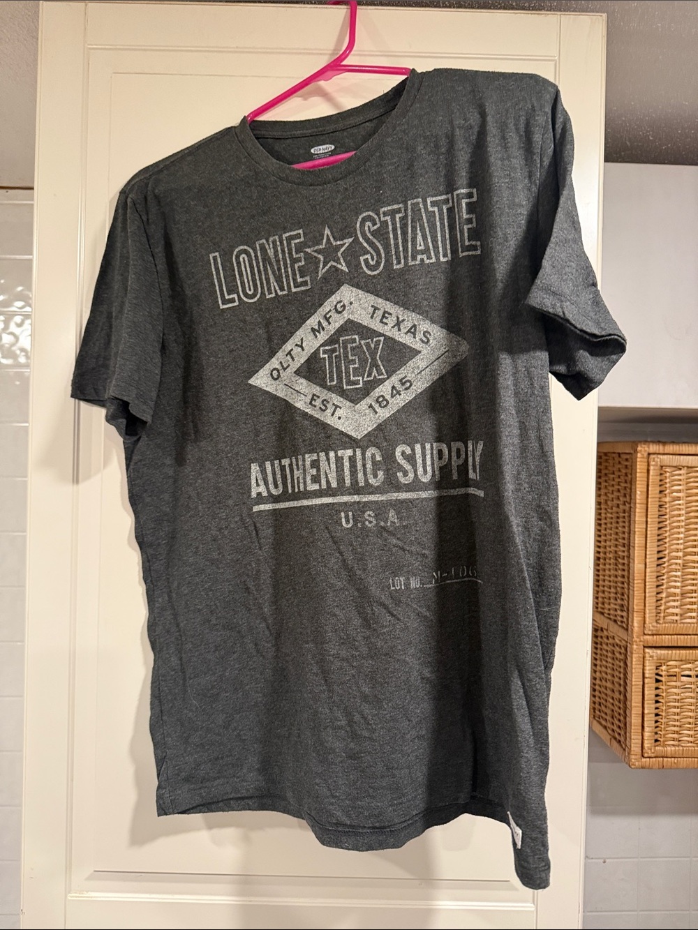 Old navy Lone State TEX Graphic Crew Neck T-Shirt - Dark Gray size large 8:5